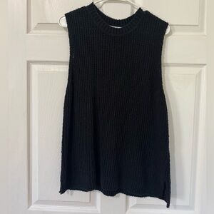 Abercrombie & Fitch Black Sleeveless Knit Top